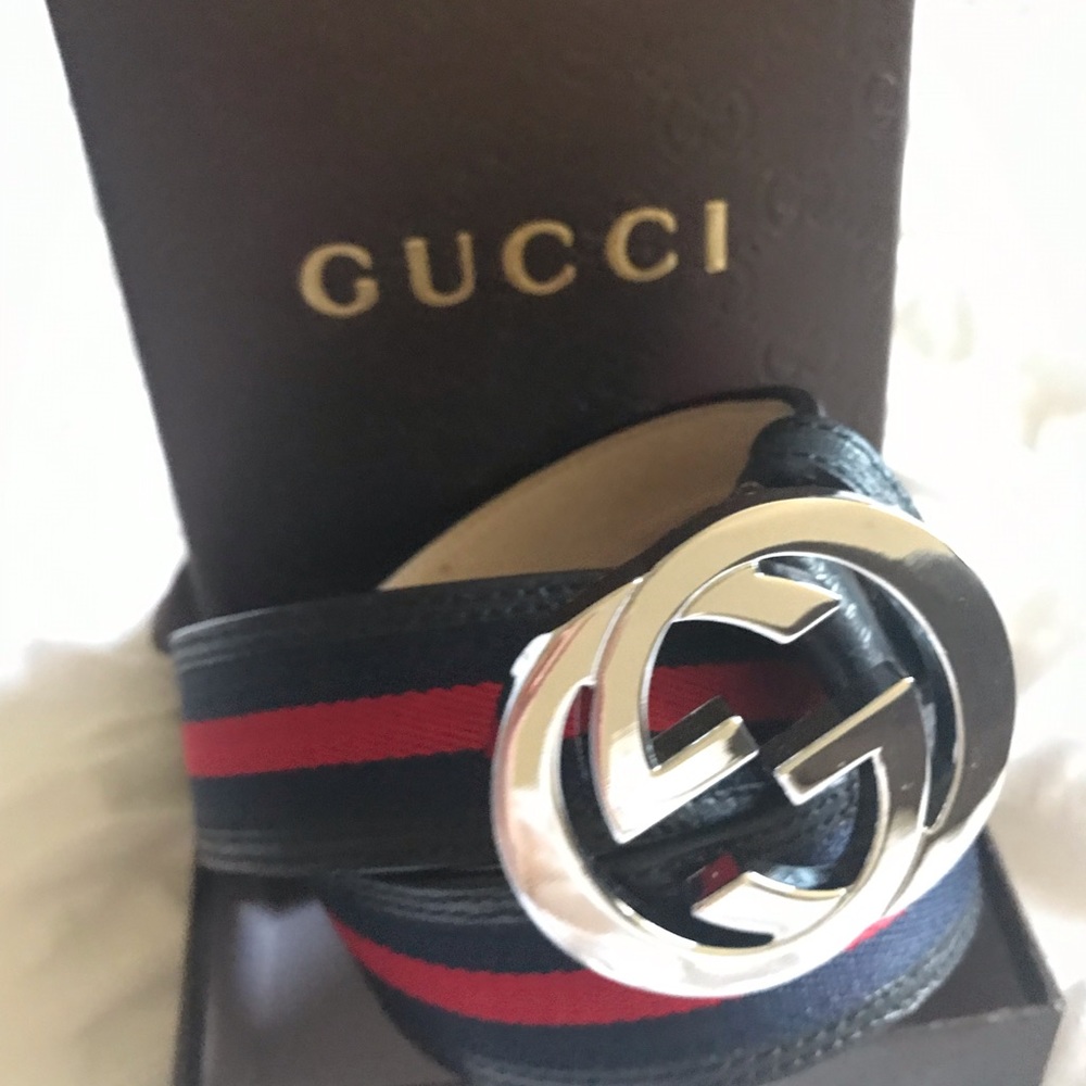 Gucci Web Signature Belt with G Buckle